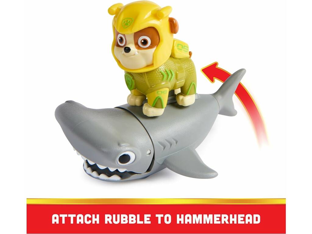 Aqua Pups Paw Patrol Aqua Pups Figure Rubble et Requin Hammerhead Spin Master 6066146