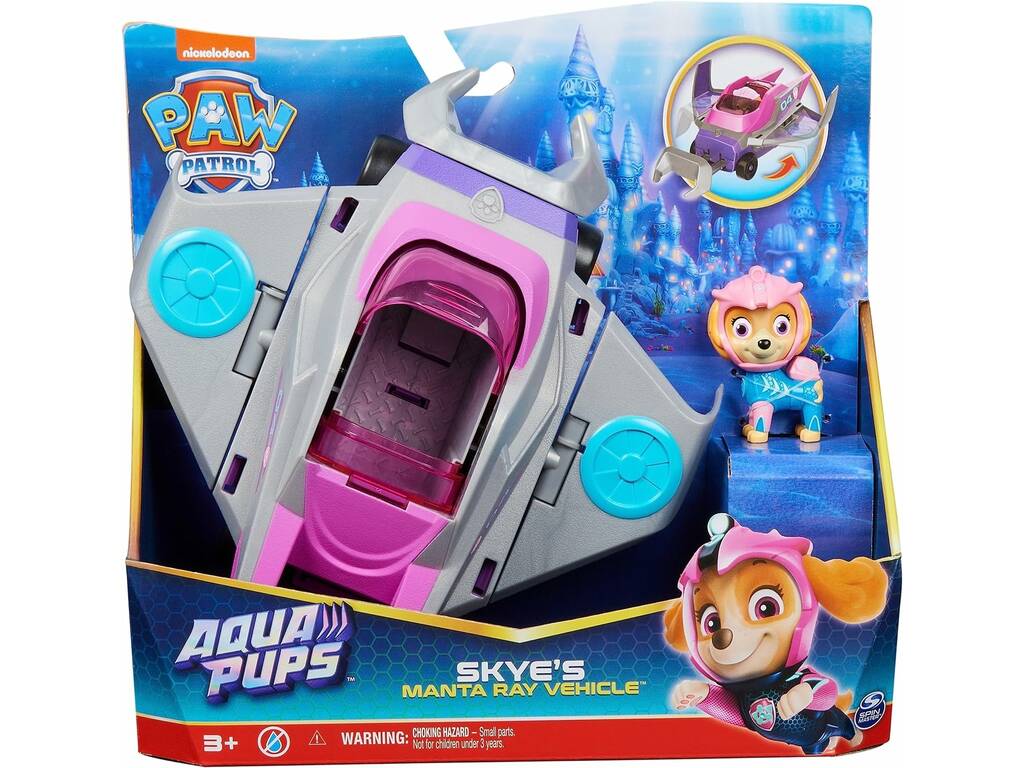 Aqua Pups Paw Patrol Figure Skye avec véhicule Spin Master 6066141