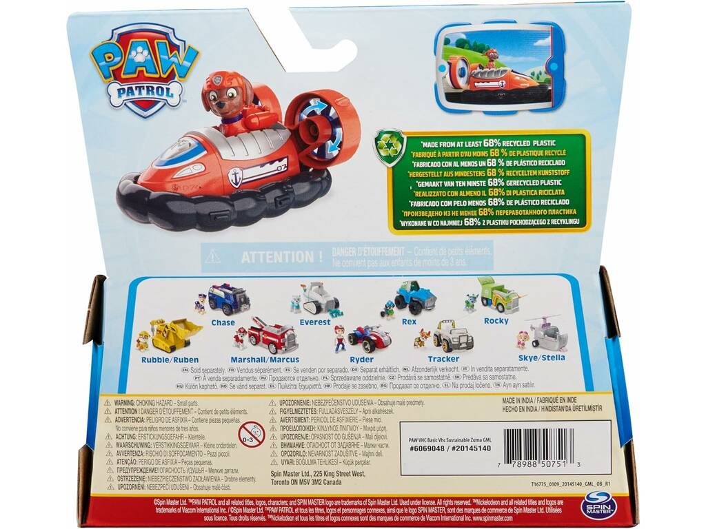 Paw Patrol Canina Figura Zuma e veicolo Hovercraft Spin Master 6069048