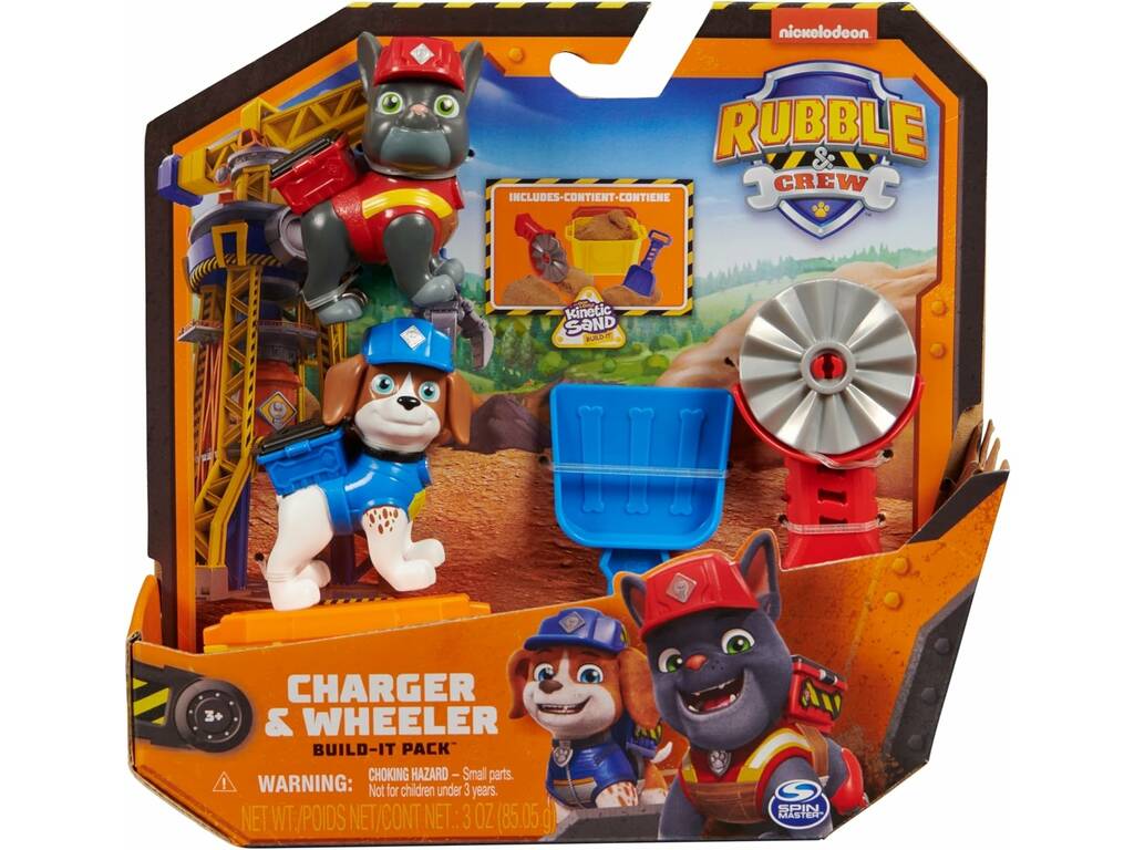 Veicolo Rubble Pack 2 figure Charger e Wheeler con Kinetic Sand Spin Master 6066685