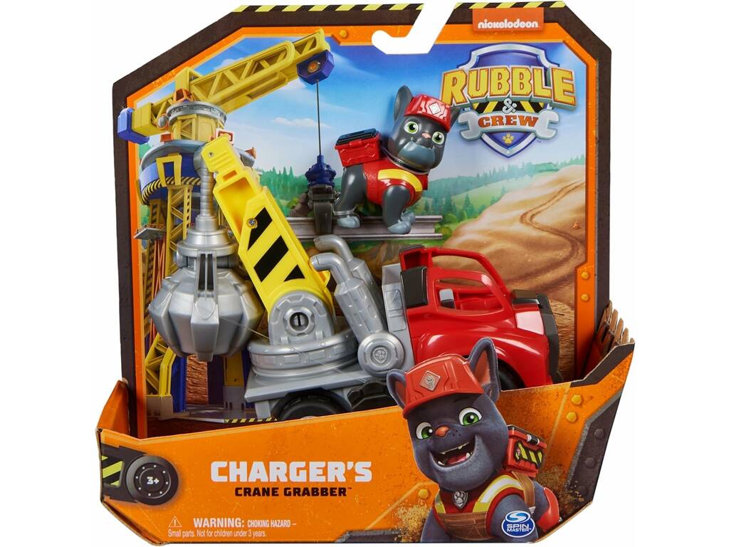 Veicolo Rubble Crane Grabber con figura di Rubble Spin Master 6066539