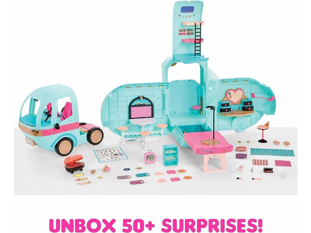 LOL Surprise OMG Vehículo Camper Glam N' Go 4 en 1 MGA 502500