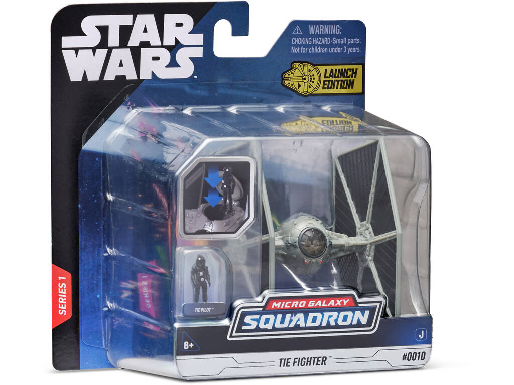 Star Wars Micro Galaxy Squadron Tie Fighter con figura Tie Pilot Bizak 62610004