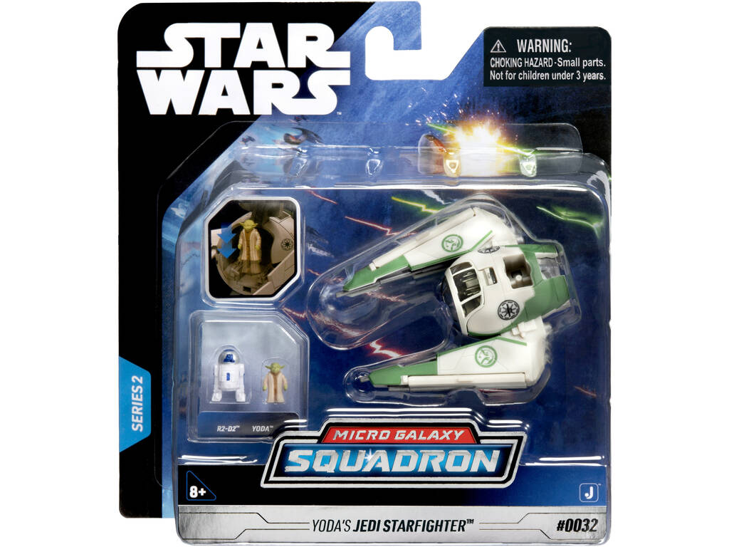 Star Wars Micro Galaxy Squadron Jedi Starfighter con Yoda e R2-D2 Spin Master 62610008