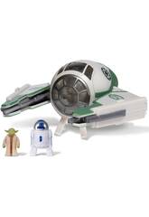 Star Wars Micro Galaxy Squadron Jedi Starfighter avec Yoda et R2-D2 Figurine Jazwares 62610008