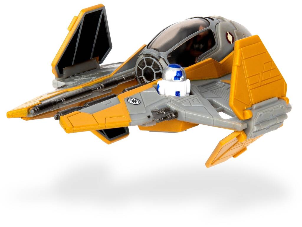 Star Wars Micro Galaxy Squadron Jedi Interceptor con Anakin Skywalker e R2-D2 Spin Master 62610035