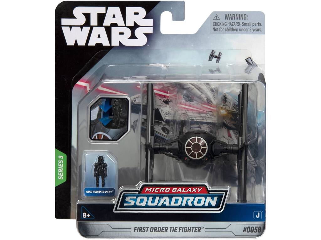 Star Wars Micro Galaxy Squadron First Order Tie Fighter avec Figurine Tie Pilot Jazwares 62610036