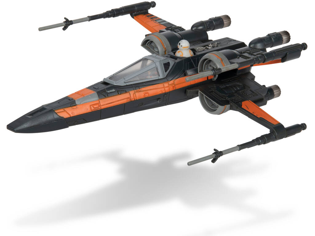 Star Wars Micro Galaxy Squadron T-70 X-Wing con figura di Poe Dameron e BB-8 Spin Master 62610040