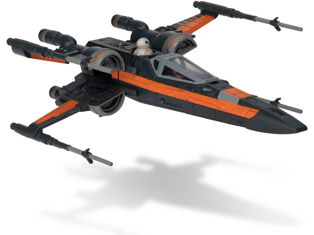 Star Wars Micro Galaxy Squadron T-70 X-Wing con figura di Poe Dameron e BB-8 Spin Master 62610040