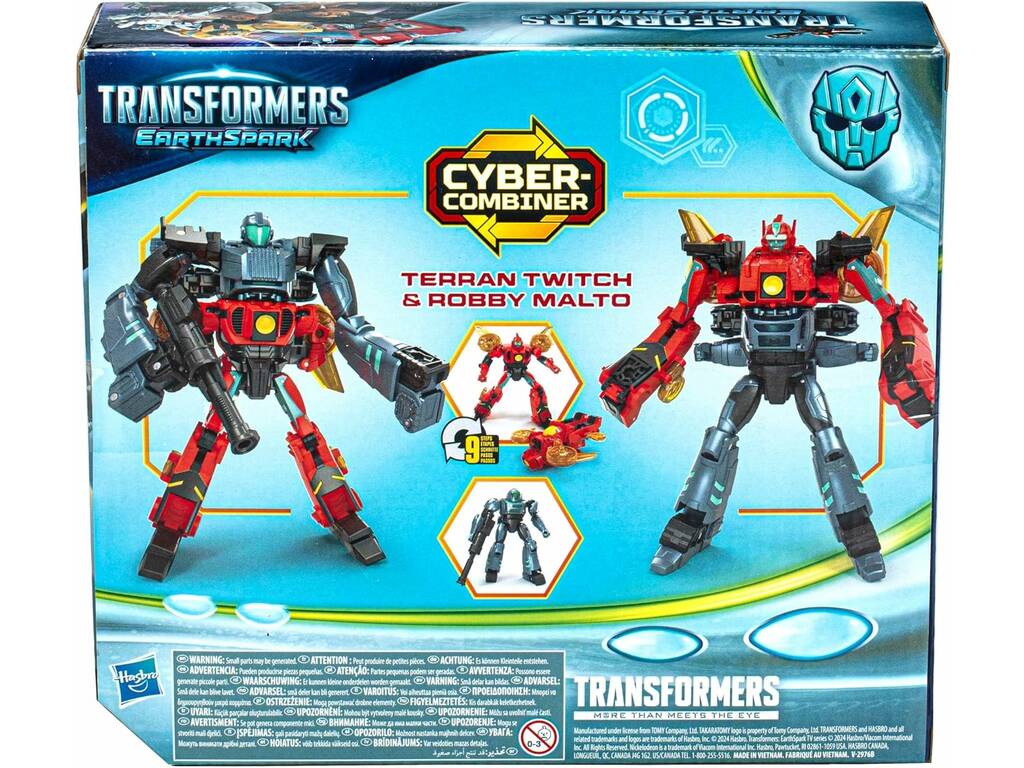 Transformers EarthSpark Figure Cyber Combiner Terran Twitch e Robby Malto Hasbro F8438