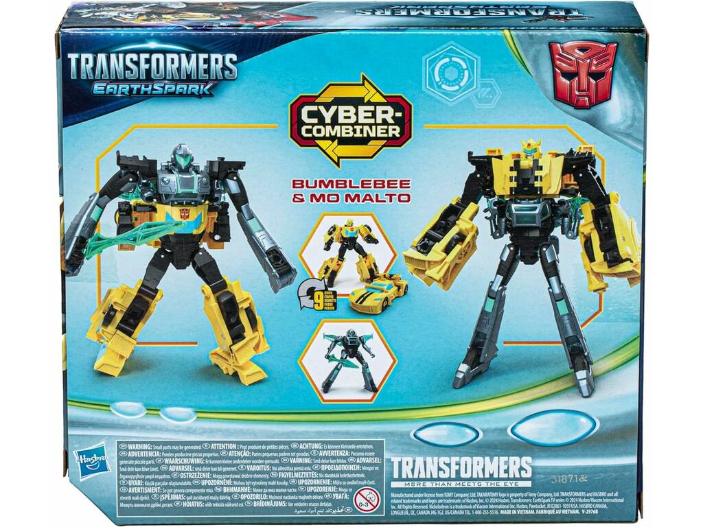 Transformers EarthSpark figure Cyber Combiner Bumblebee e Mo Malto Hasbro F8439