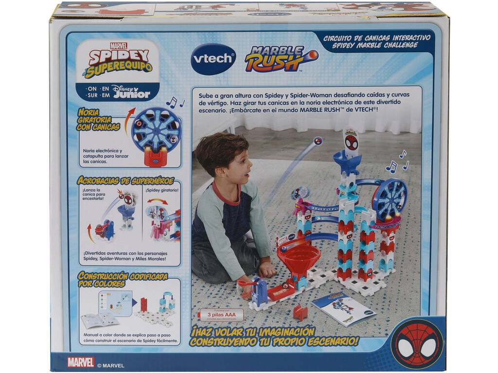 Marble Rush Spidey Circuito Biglie Interattivo Super Spin Challenge di Vtech 80-56171722