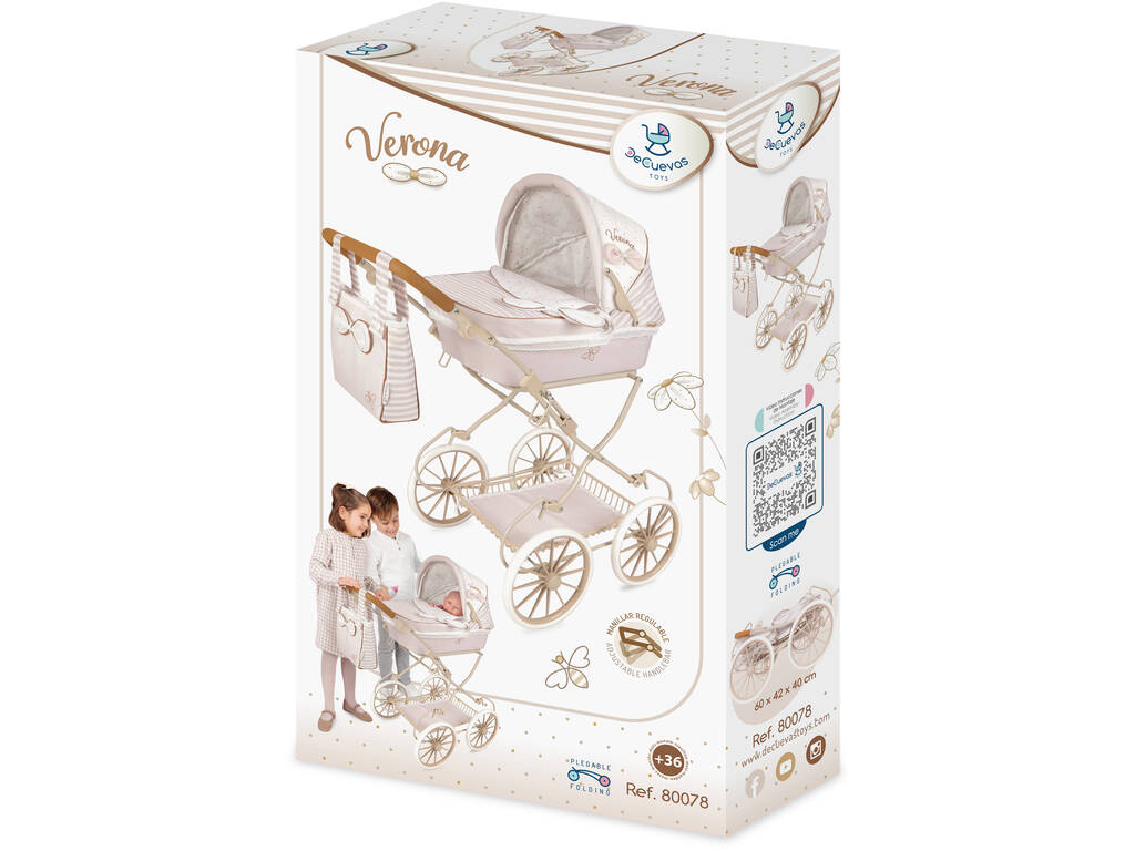 Passeggino per bambole Verona pieghevole con borsa