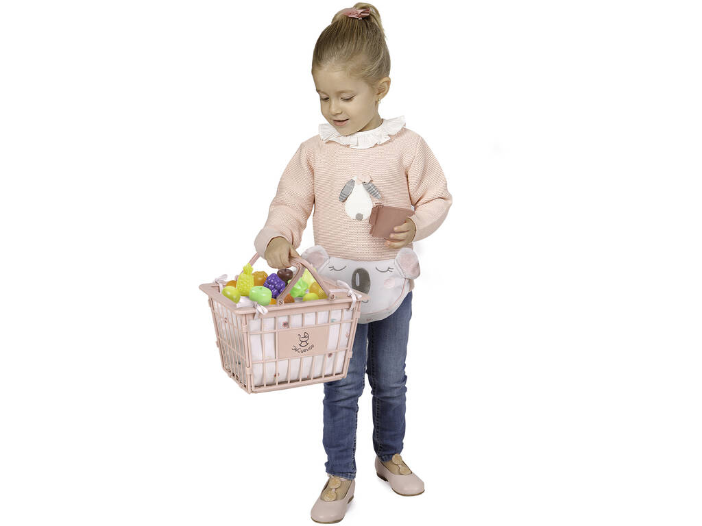Carrello della spesa Koala con portabebè, cesto e set 12 frutti DeCuevas 52179