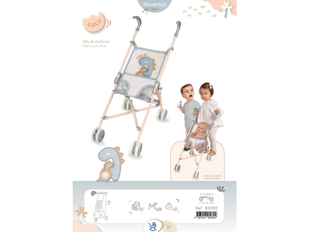 Coco DeCuevas Chaise pliante pour poupées Chariot 90080