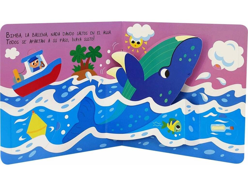 Libro apribile con balene con pop-up e alette