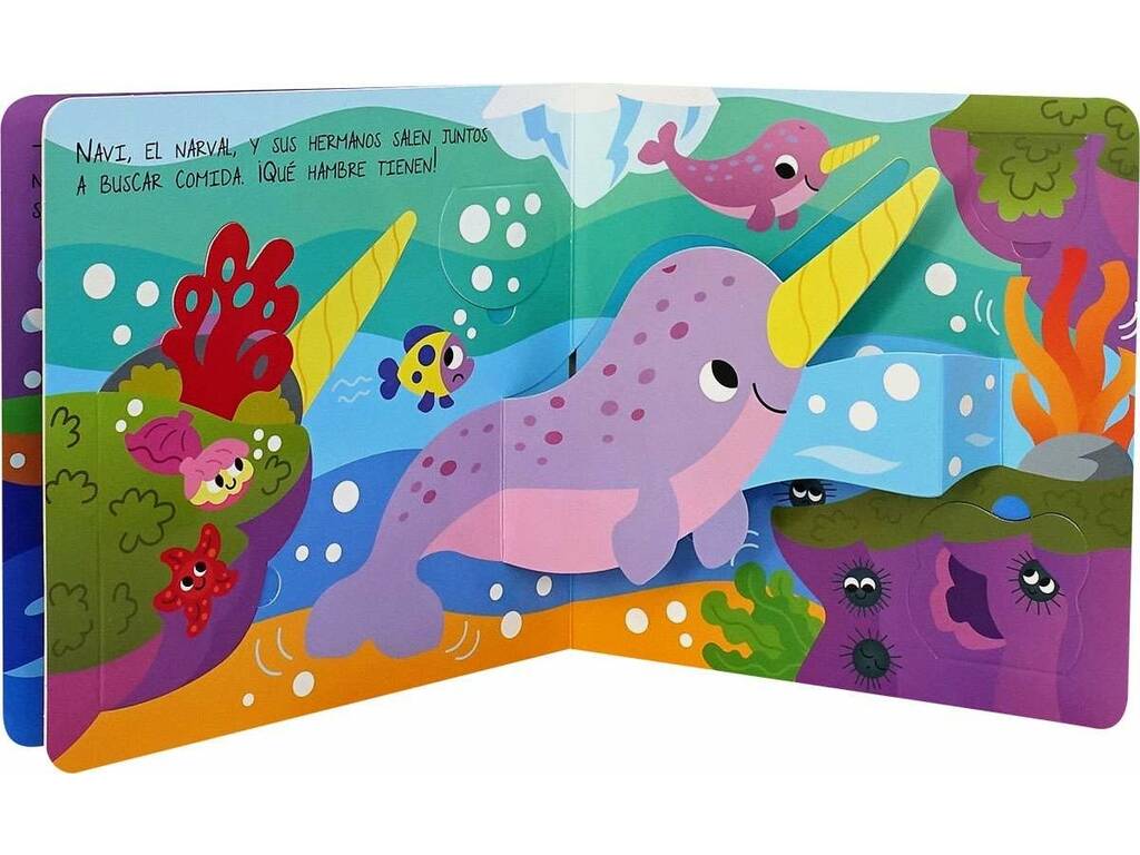 Libro apribile con balene con pop-up e alette