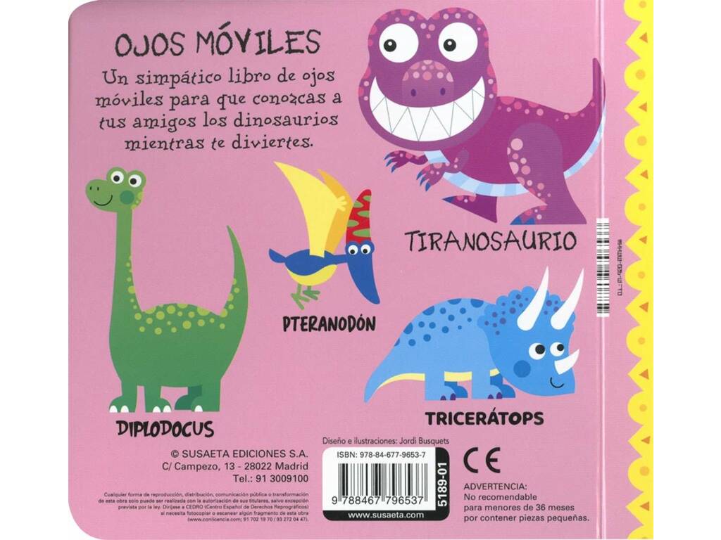 Libro con occhi mobili Dinosauri