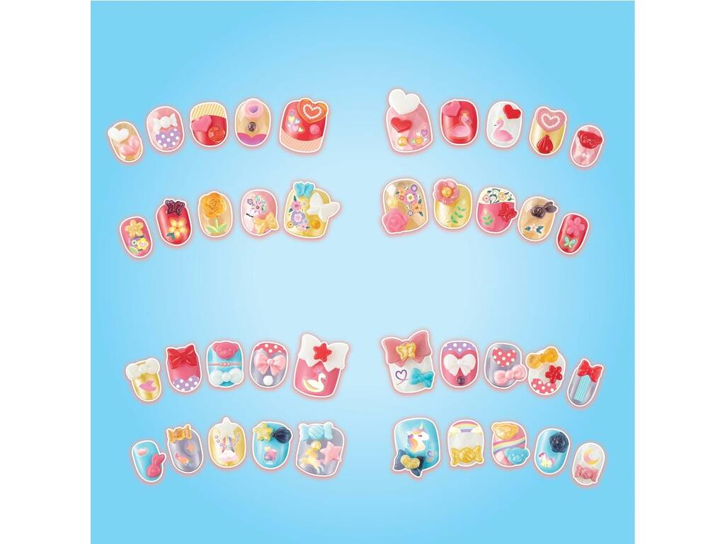 Aquabeads Set di ricambio per unghie Cuori e fiocchi