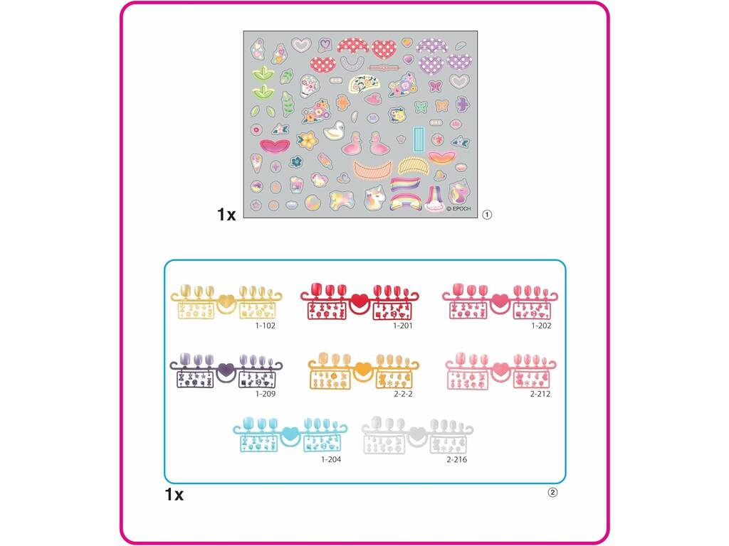 Aquabeads Set di ricambio per unghie Cuori e fiocchi