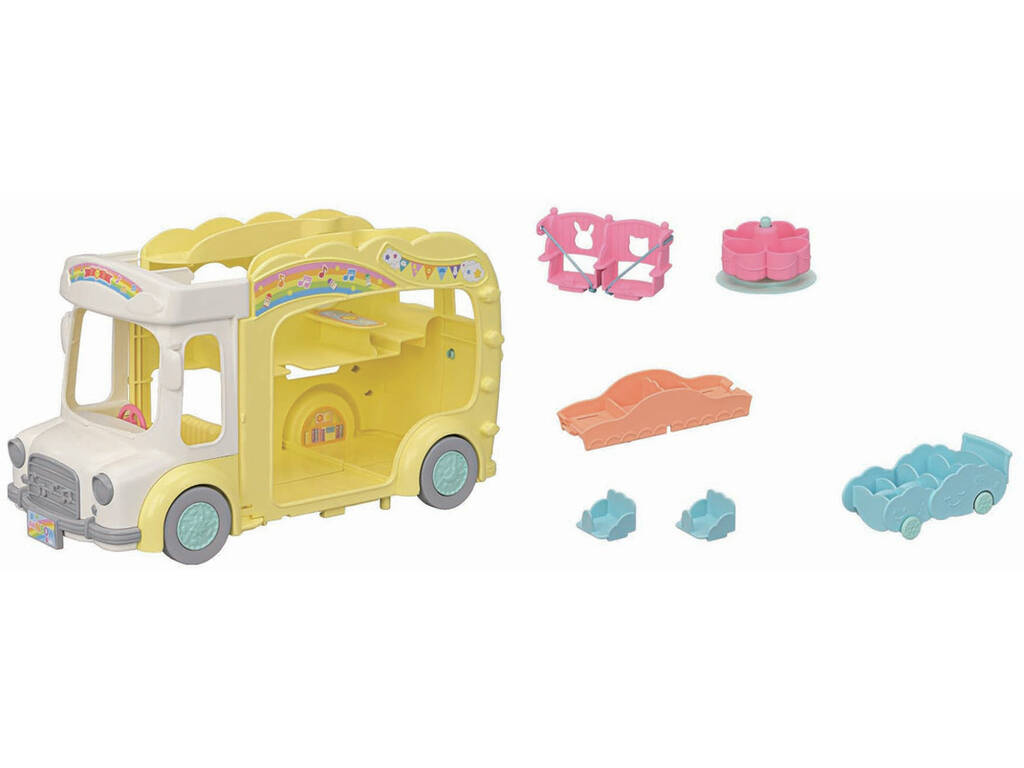 Familles Sylvaniennes Bus arc-en-ciel de la crèche Époque à imaginer 5744