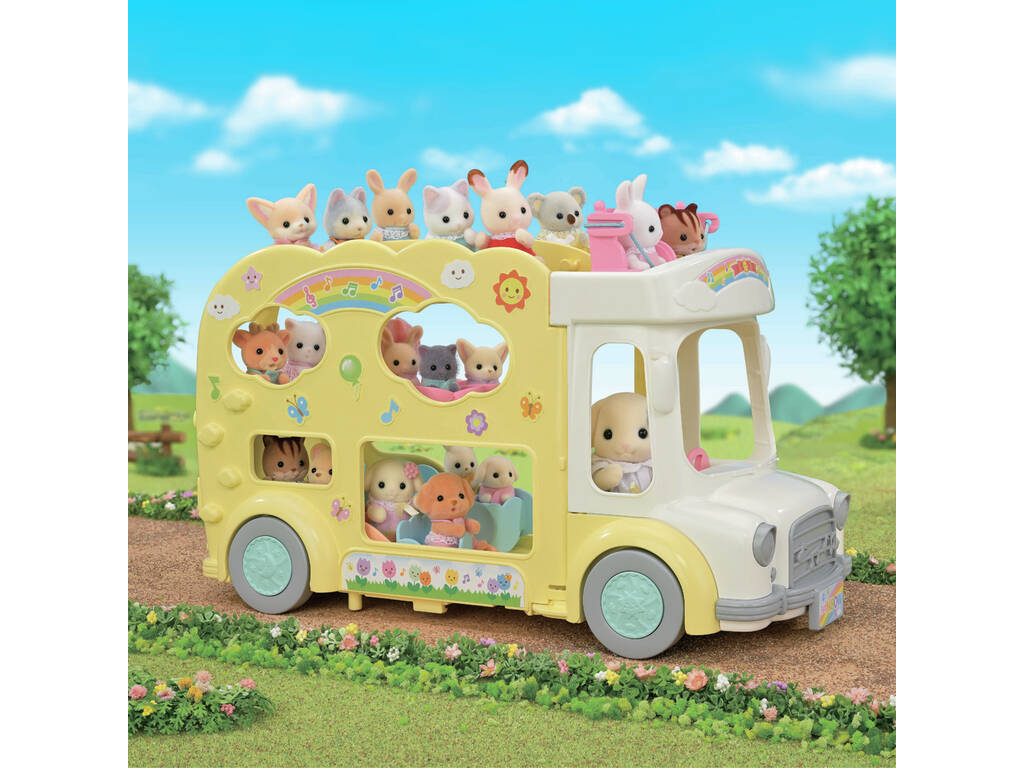 Familles Sylvaniennes Bus arc-en-ciel de la crèche Époque à imaginer 5744