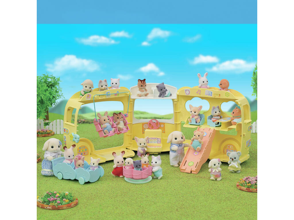 Familles Sylvaniennes Bus arc-en-ciel de la crèche Époque à imaginer 5744