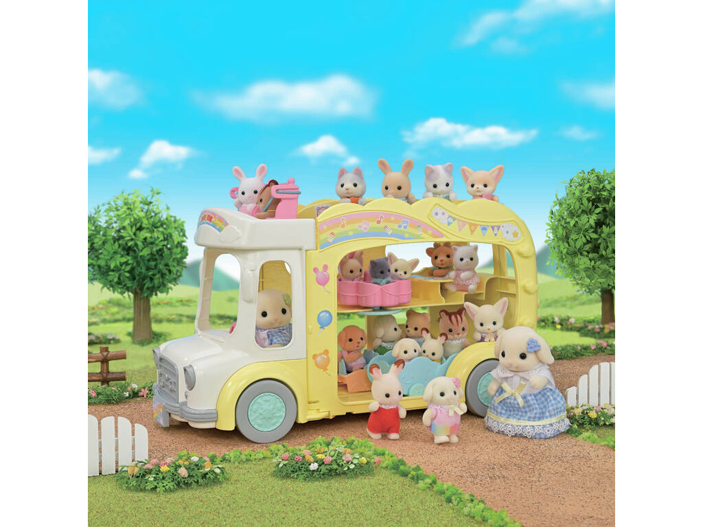 Familles Sylvaniennes Bus arc-en-ciel de la crèche Époque à imaginer 5744