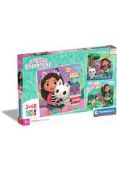 Puzzle 3X48 Square Gabby´s Doll House de Clementoni 25295