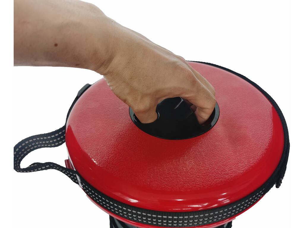 Banqueta Portátil Dobrável Vermelho com Luz