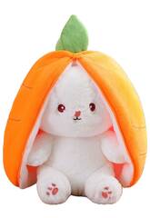 Peluche Réversible Lapin Carotte de 25 cm.