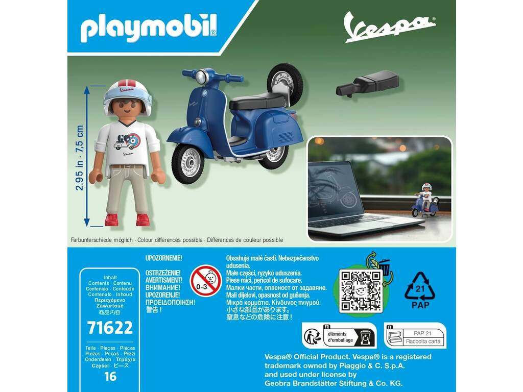 Playmobil 1969 Vespa 150 Sprint Veloce Blu