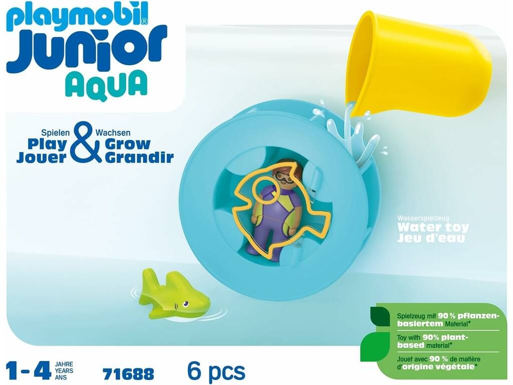 Playmobil Junior Aqua Ruota d'Acqua con Bebè Squalo 71688