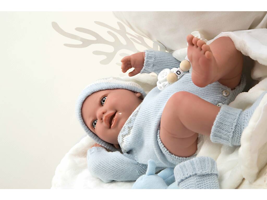 Bambola Reborn Bebè 45 cm. Ibai con coperta e peluche Arias 98153