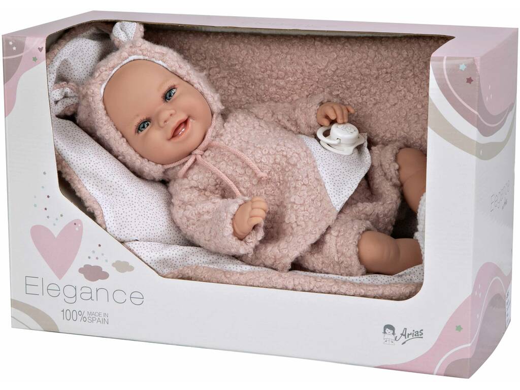 Bambola Bebè Elegance Babyto Rosa 35 cm. con Coperta Arias 60827