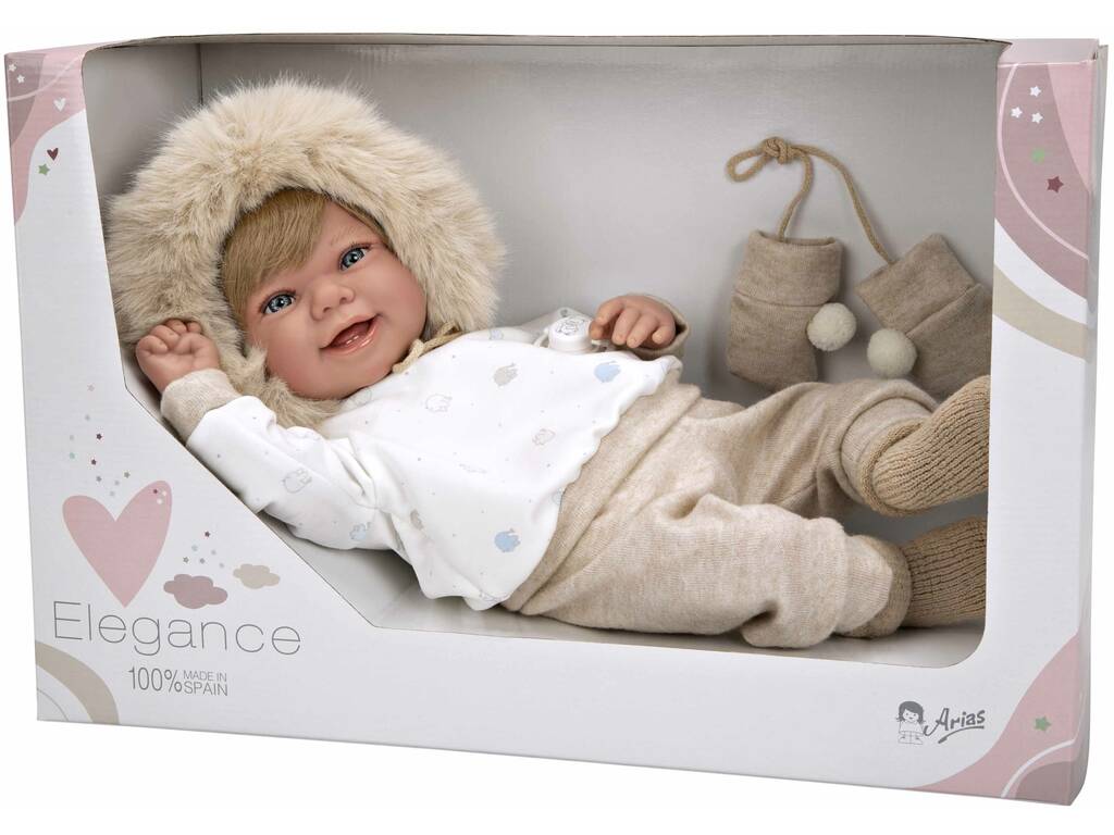 Baby Doll Elegance Zoe Beige Baby Doll 45 cm. avec Moufles Arias 65379