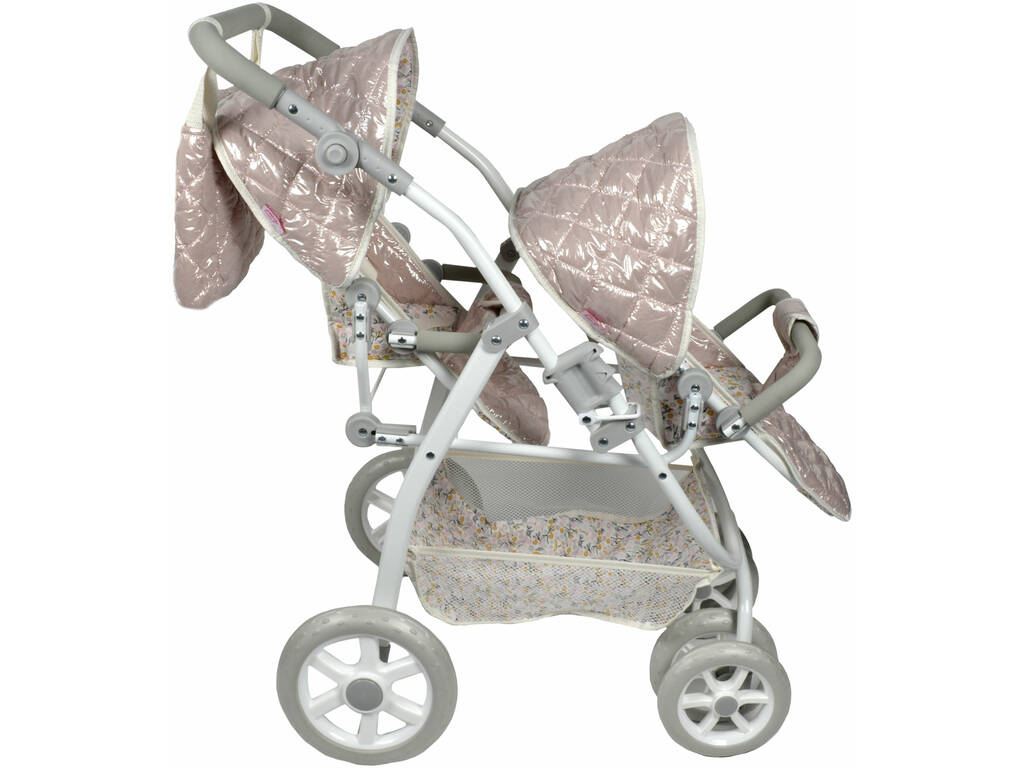 Carro de Muñecas Gemelar Fantasy Plegable con Bolso