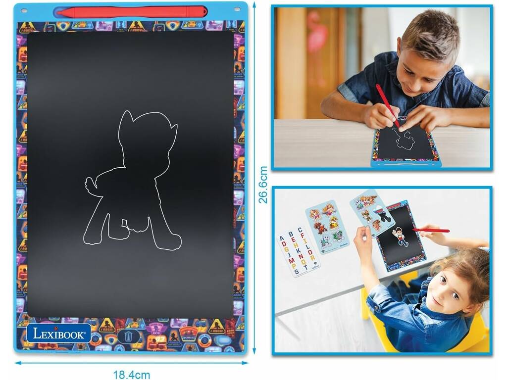 Paw Patrol Tablet magica per disegnare e scrivere con stencil