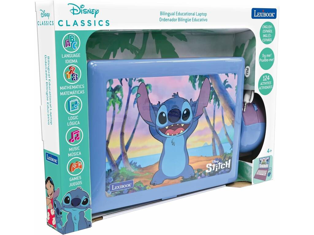 Stitch Educatif Bilingue Ordinateur 124 Lexibook Activités JC598Di2