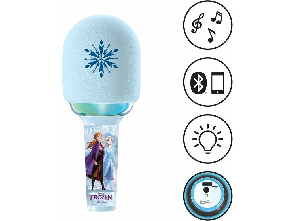 Frozen Microfono karaoke Bluetooth con luce Lexibook MIC280FZ