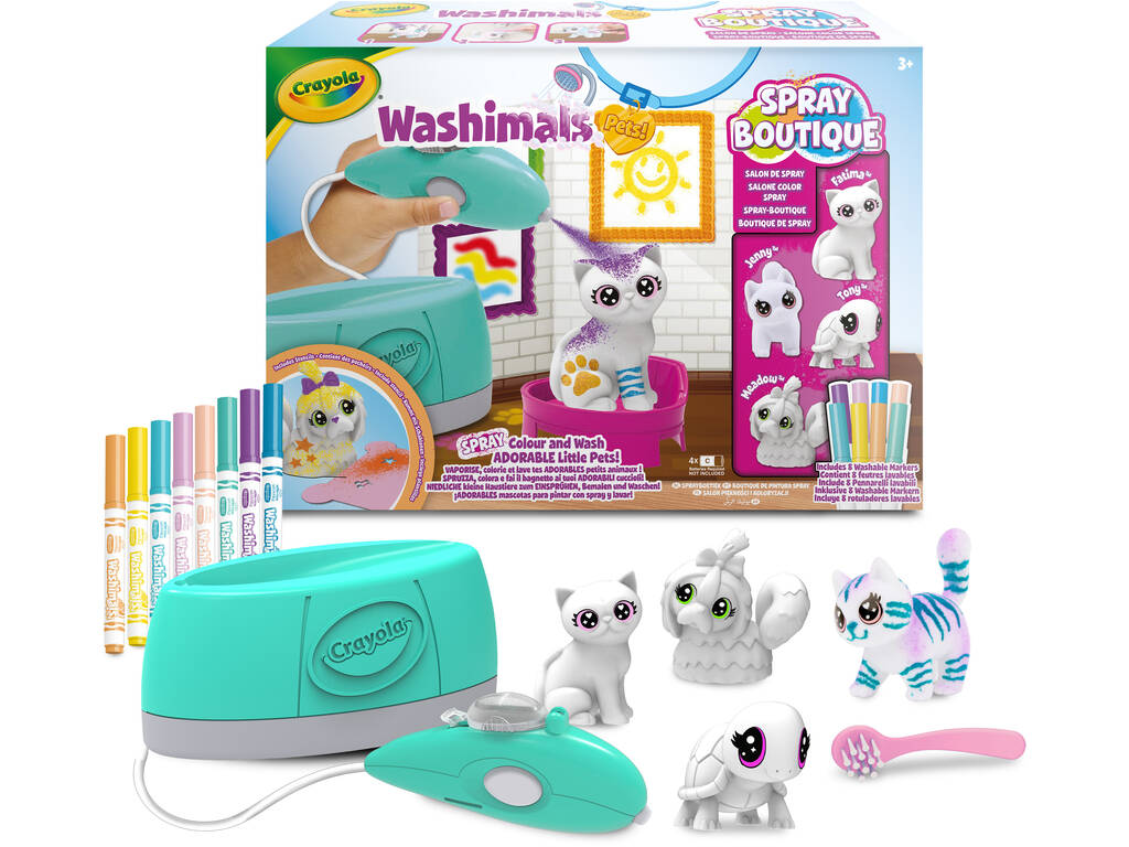 Crayola Washimals Pets Spray Boutique con 4 cuccioli