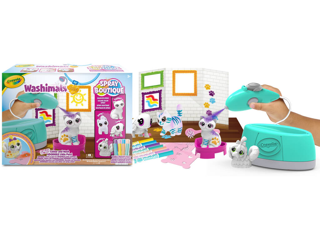 Crayola Washimals Pets Spray Boutique con 4 cuccioli