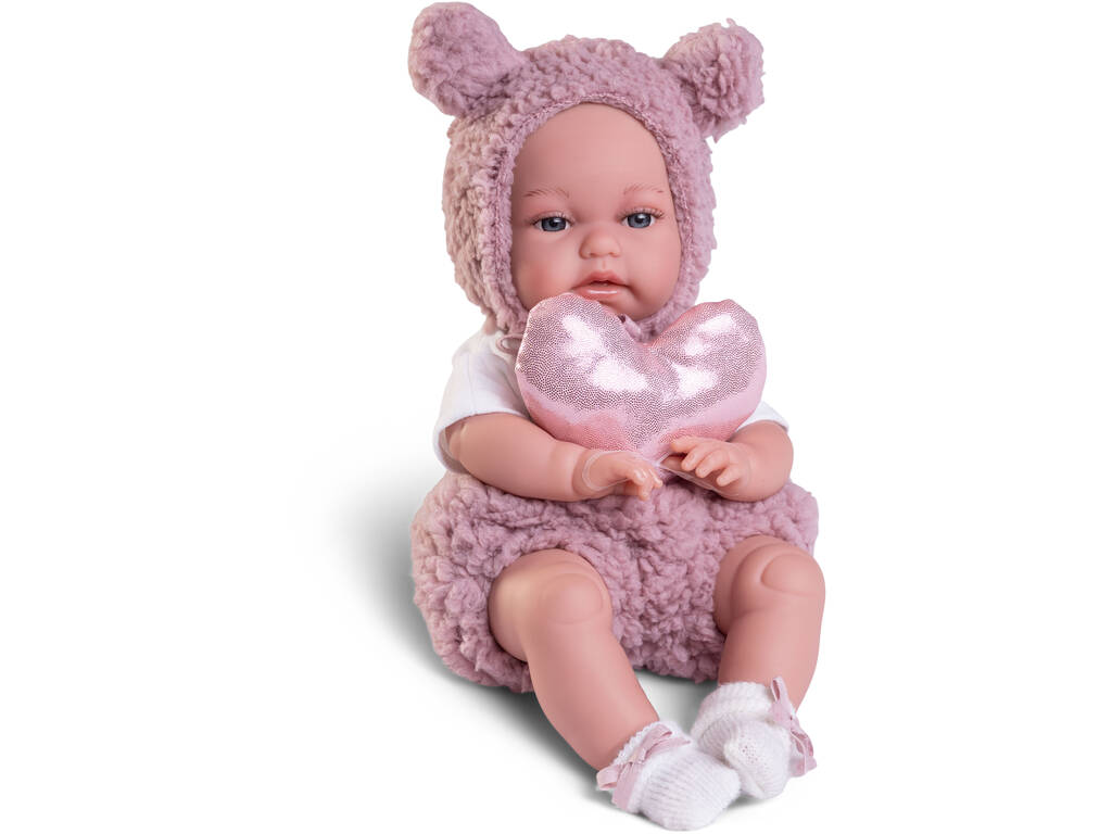 Poupée Toneta Posturitas 34 cm avec coussin en forme de coeur
