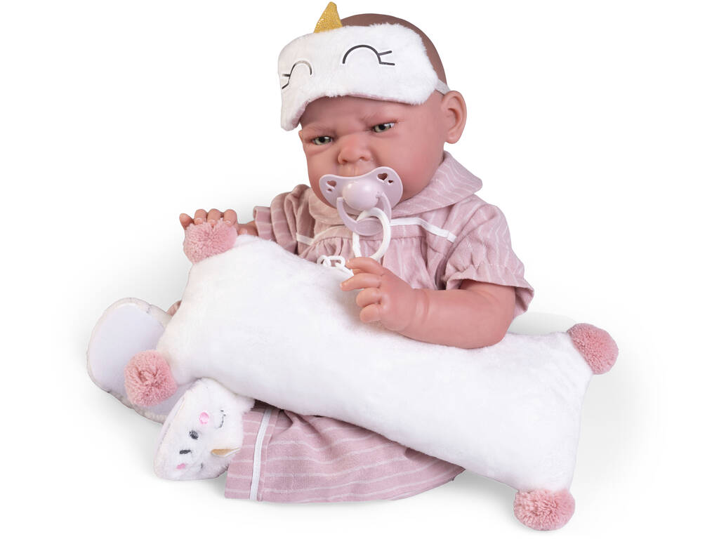 Bambola Bebè Sweet Reborn Lea da 42 con Pigiama e Maschera Antonio Juan 80323