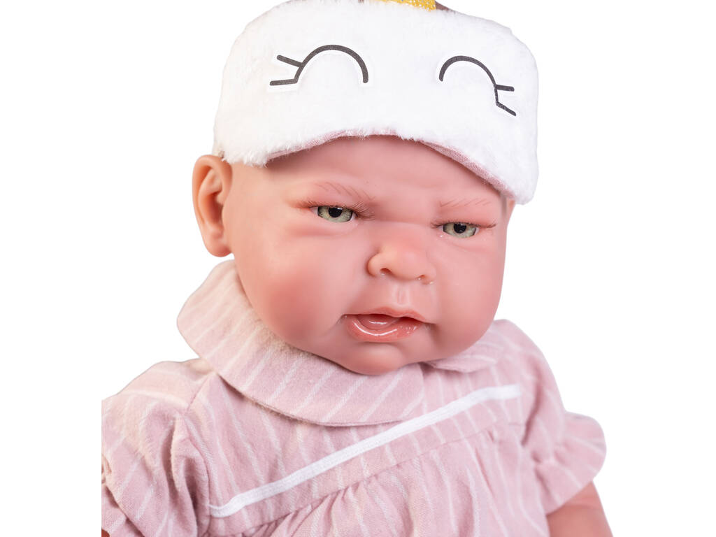 Bambola Bebè Sweet Reborn Lea da 42 con Pigiama e Maschera Antonio Juan 80323