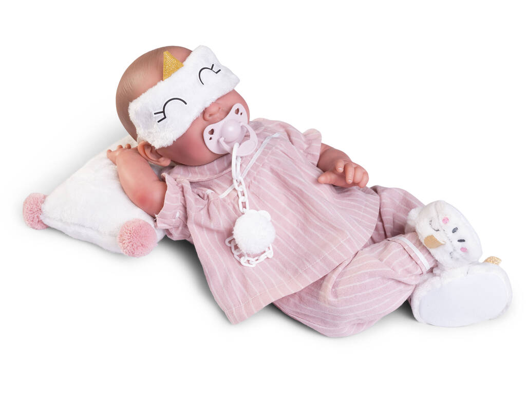 Bambola Bebè Sweet Reborn Lea da 42 con Pigiama e Maschera Antonio Juan 80323
