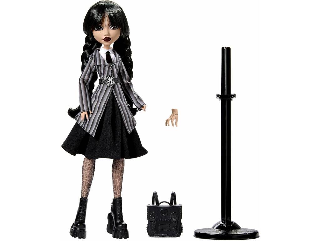 Monster High Poupée Addams du mercredi avec uniforme et chose