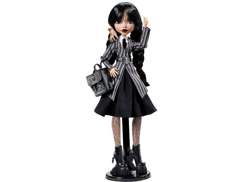 Monster High Poupée Addams du mercredi avec uniforme et chose