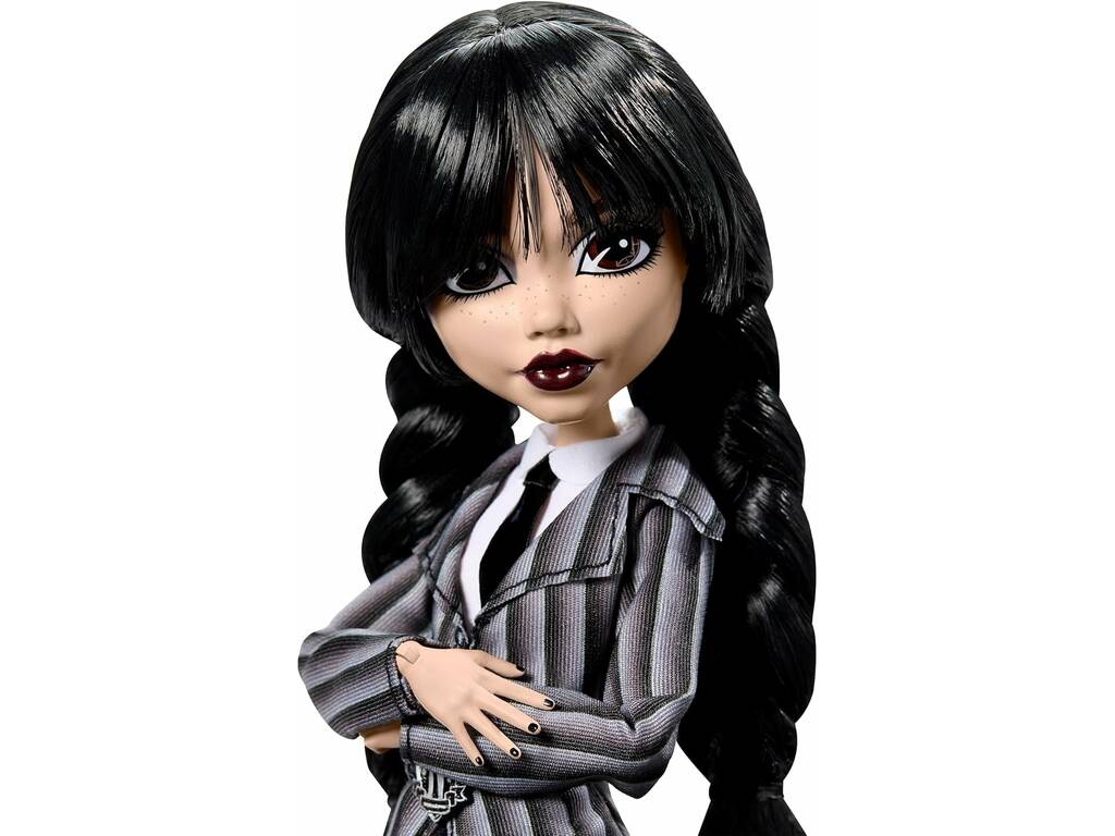 Monster High Poupée Addams du mercredi avec uniforme et chose
