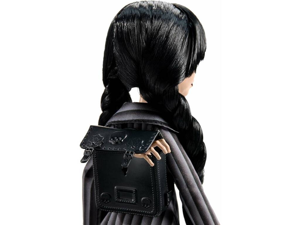 Monster High Poupée Addams du mercredi avec uniforme et chose